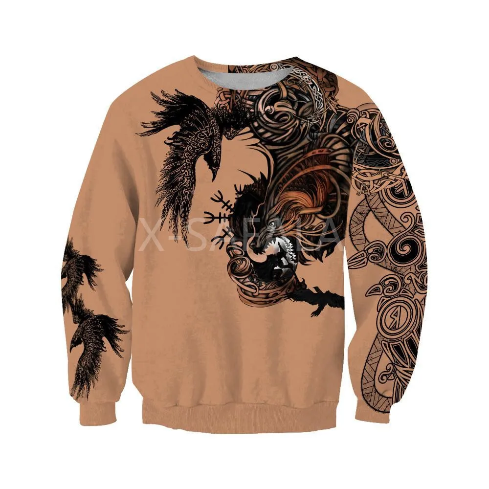 

Viking Wolf Fenrir Animal 3D All Print Size XS-7XL Hoodie Man Women Harajuku Outwear Zipper Pullover Sweatshirt Casual Unisex
