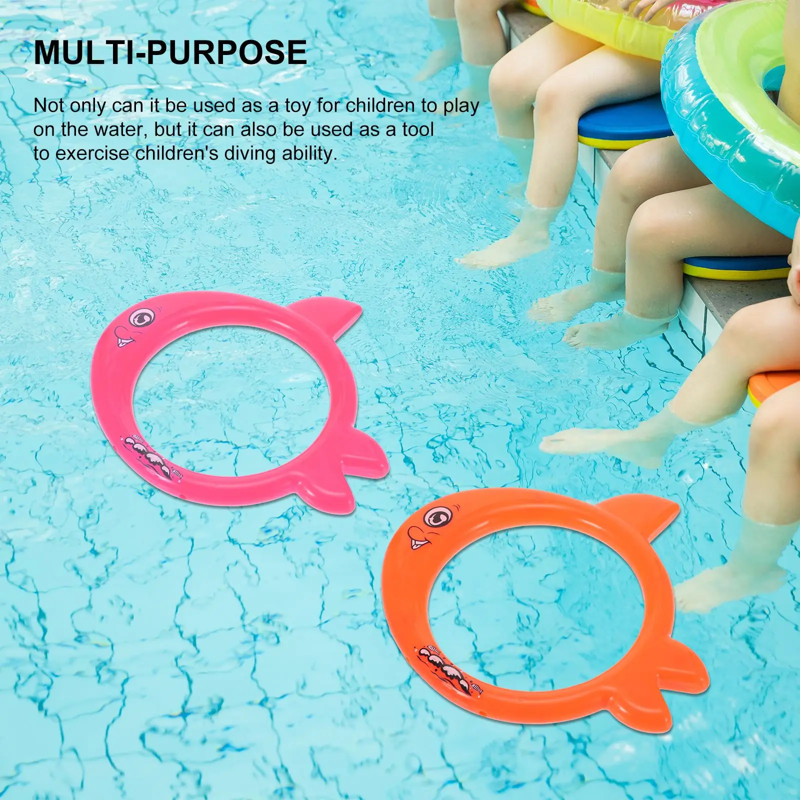 

2 PCS Diving Toys Swimming Pool Water Practice Tool Diving Circle Grab Toy Fish Shaped Summer Outdoor Parent-Child Game Toys