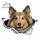 EARLFAMILY, оригинальный трехмерный разорванный металлический виниловый задний багажник на лобовое стекло, индивидуальная наклейка, сделай сам, сувениры для собак