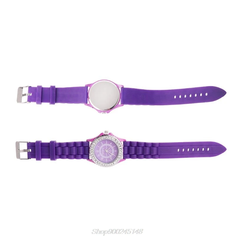 

Geneva Fashion Crystal Jelly Gel Silicon Girl Women's Quartz Wrist Watch Au17 20 Dropship