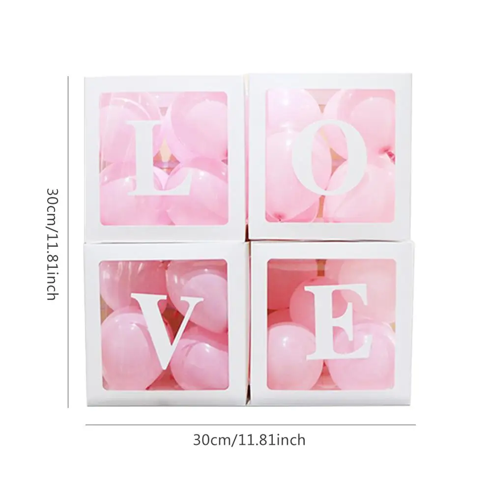 4 шт Алфавит прозрачная упаковочная коробка Свадебный шар Свадьба День Рождения