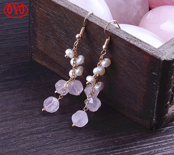 

925 sterling silver female fashion natural pink crystal
