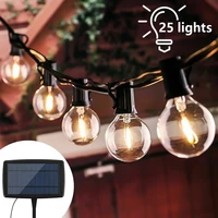 solar string lights outdoor weatherproof g40 patio hanging lights with 25 led bulbs backyard gardenbalcony fairy summer lamp