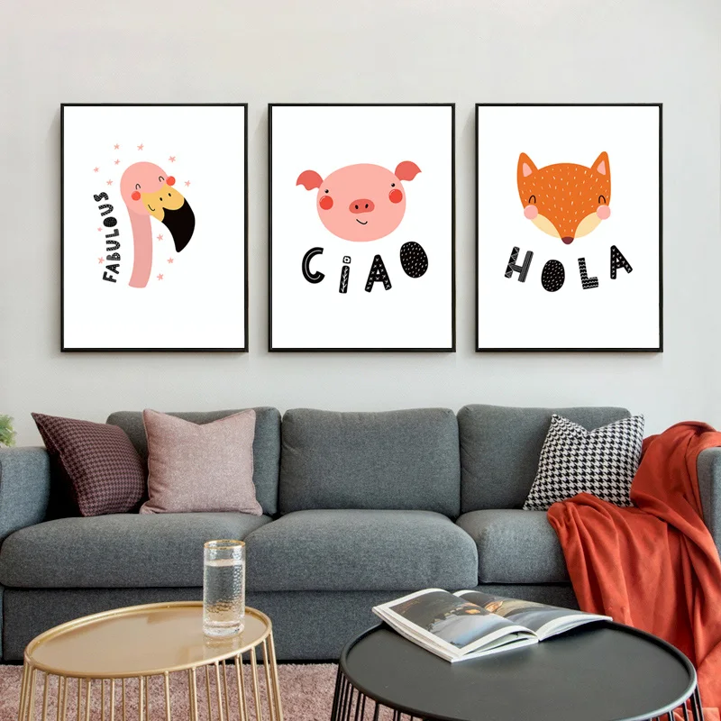 5D алмазная живопись животные мультфильм Лев Зебра свинка полная вышивка