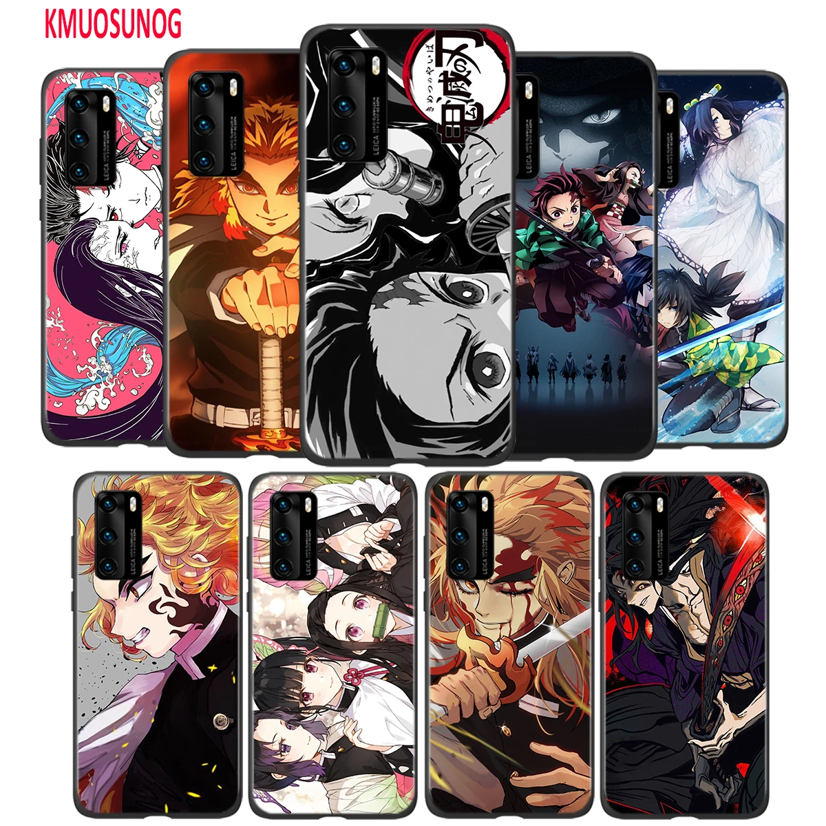 

Black Silicone Cover Animal Kimetsu No Yaiba For Huawei P40 P30 P20 Pro P10 P9 P8 Lite E Plus 2019 2017 Phone Case