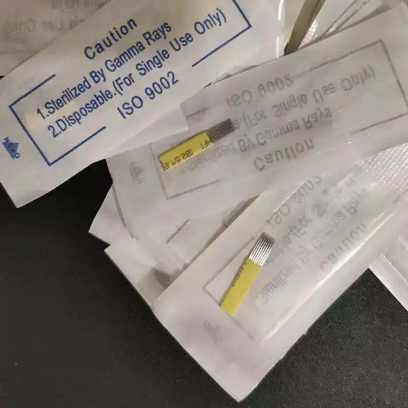 Иглы для микроблейдинга Lamina Tebori 9/15/17/200 игл U-образное лезвие перманентного