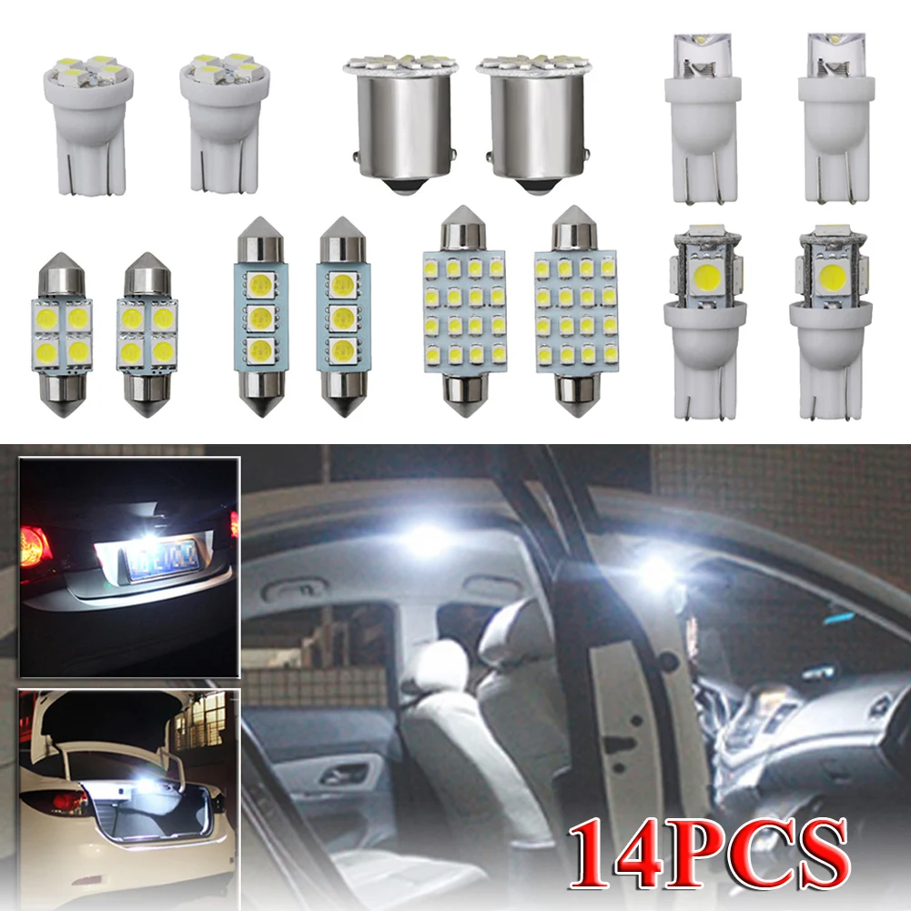 

14Pcs LED T10 1157 31mm 36mm 41mm Car Interior Light Kit Interior Dome Trunk License Plate Lamps Map Light Bulb Kit