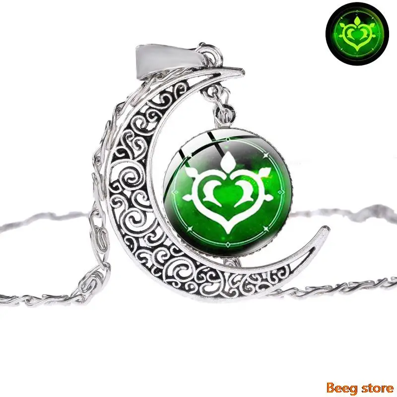 Аниме genshin ударопрочное ожерелье светящиеся Раньи глаза электро-гидро pryo geo cryo