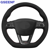car steering wheel cover for seat leon cupra r leon st cupra leon st cupra ateca cupra ateca fr black hand stitched soft suede