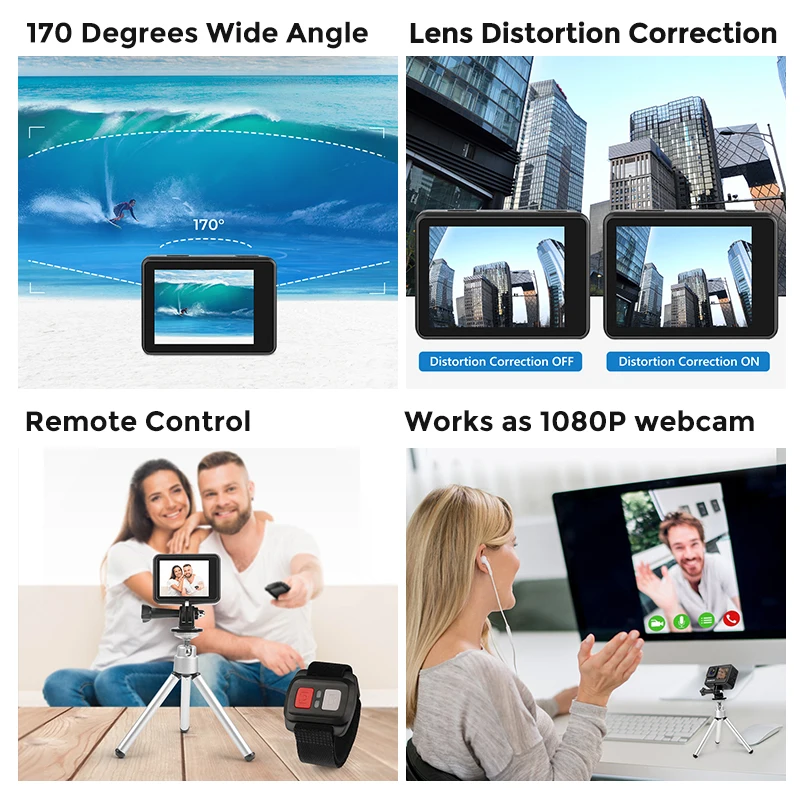 AXNEN A10 Action Camera 4K Video Shooting Sports Cam EIS Touch Screen Webcam 20MP Vlog Wifi Remote Car DVR Looping Record | Электроника