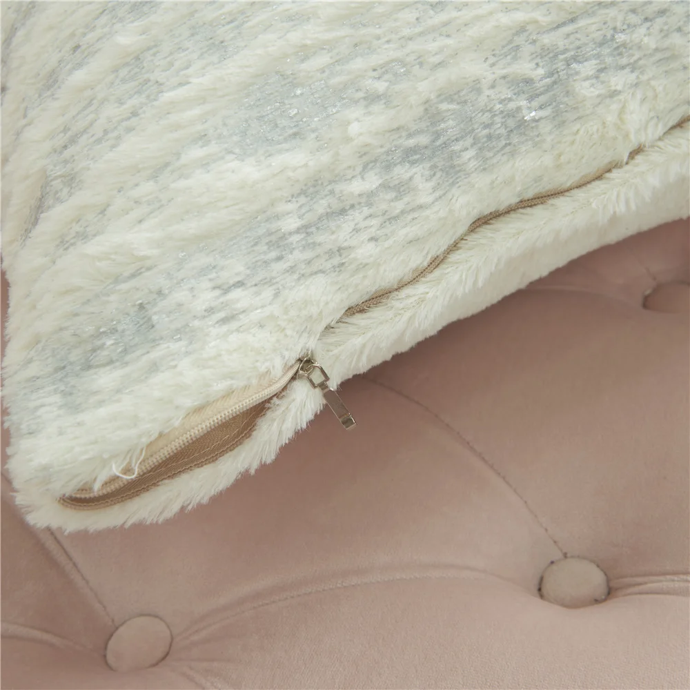 

New Trend Fashion Innovation Plush Bronzing And Silver Throw Pillow Fabric Simple Cushion Pillowcase Home Life Without Core