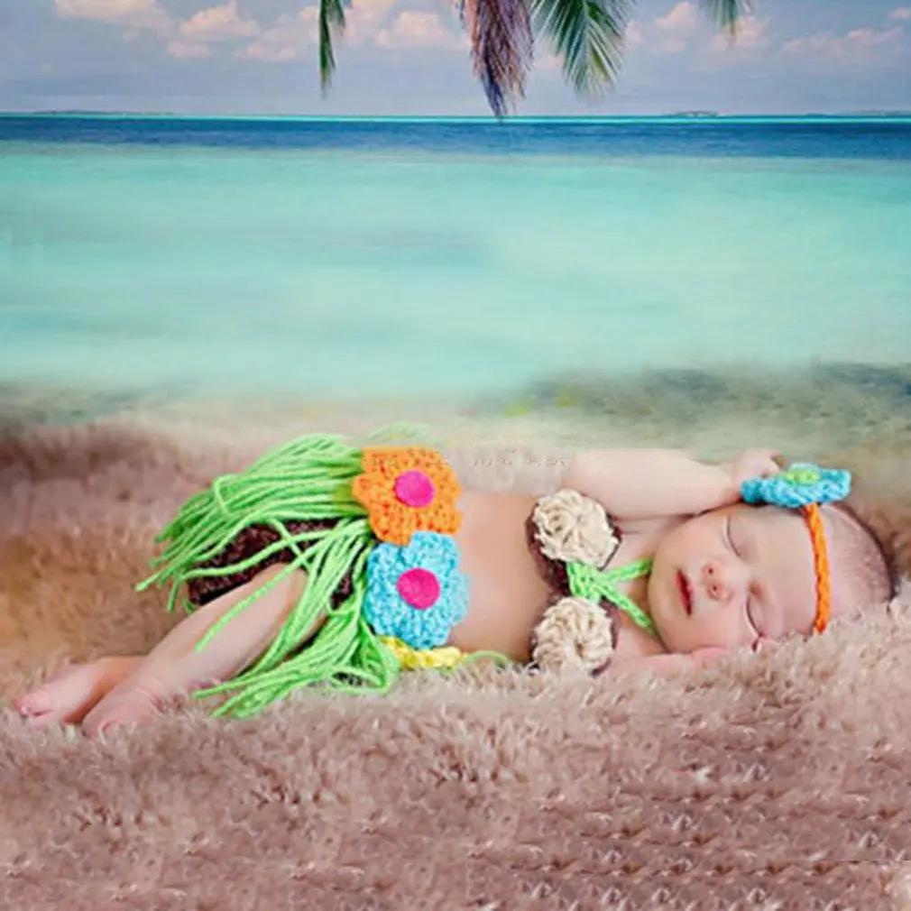 

Newborn Baby Photography Prop Crochet Wool Outfits Headband Hat Set for Boys Girls Photography Costume Accessories