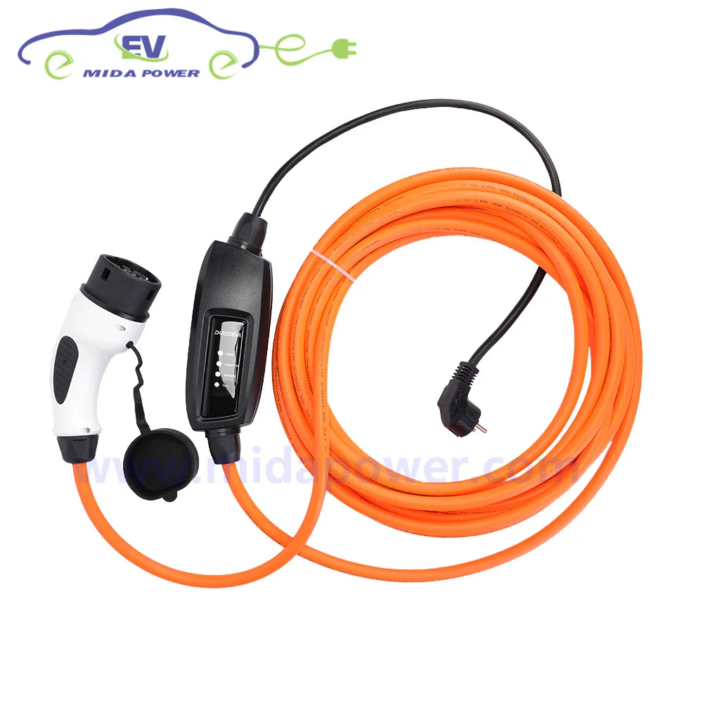 

Mode 2 IEC 62169 Type 2 EV Charger 10Meter 16Amp Car Charging Cable Portable EV Charger EU Schuko Plug