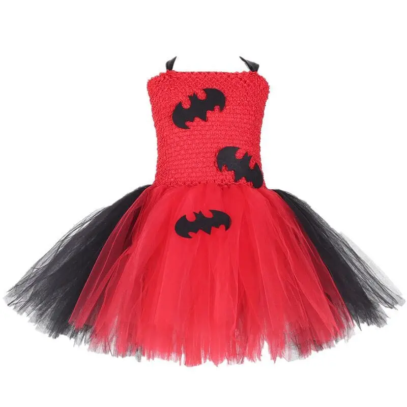 Костюм на Хэллоуин с летучими мышами для девушек черный красный костюм вампира