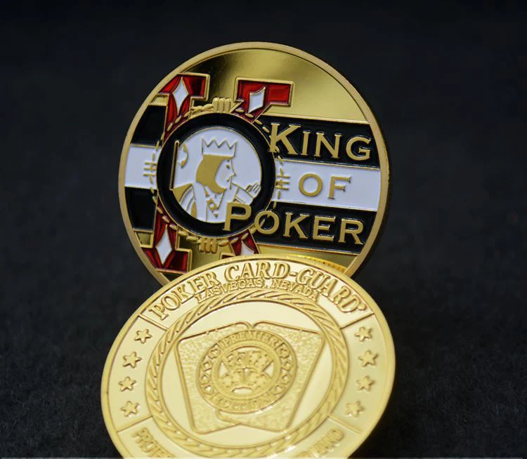 Позолоченные памятные монеты Король покера для казино покерные карты сувенирные