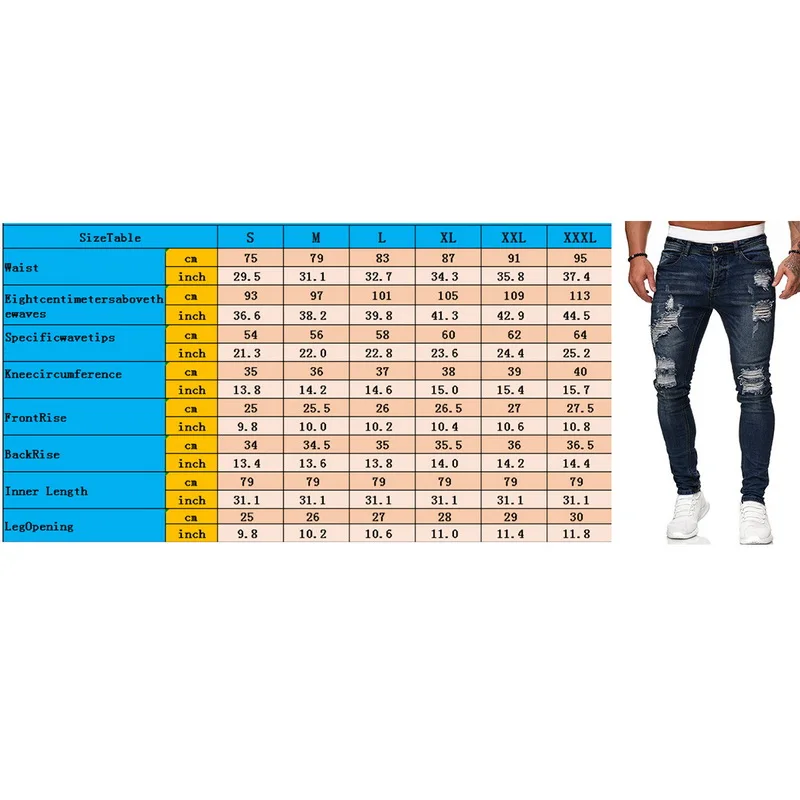 

Puimentiua Men's Sweatpants Sexy Hole Jeans Pants Casual Summer Autumn Male Ripped Skinny Trousers Slim Biker Outwears Pants
