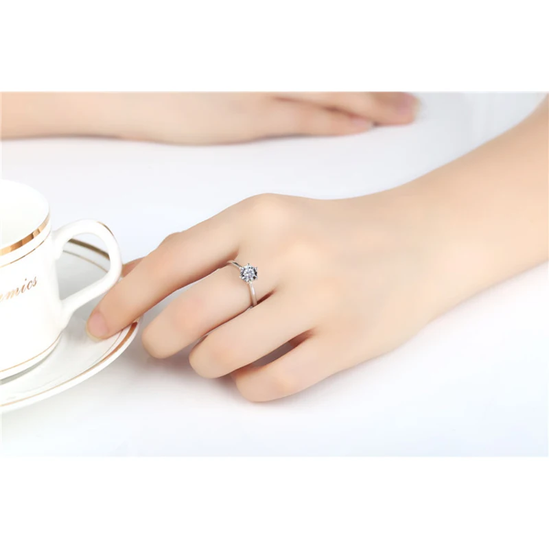 Обручальные кольца с шестью когтями из циркона для женщин изменяемое кольцо