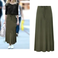 womens high waist pleated a line long skirt front slit belted maxi long skirt autumn winter vintage skirts new