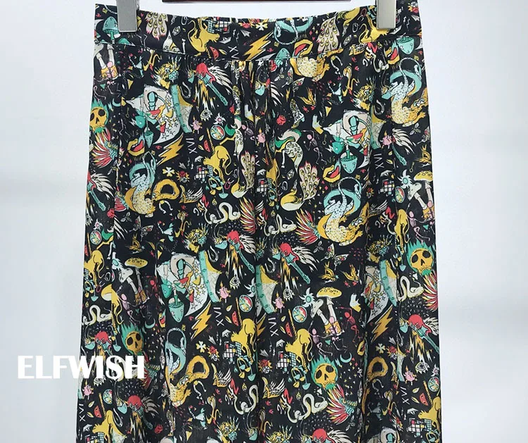 Женская Асимметричная Юбка-миди с цветочным принтом и поясом на резинке - купить