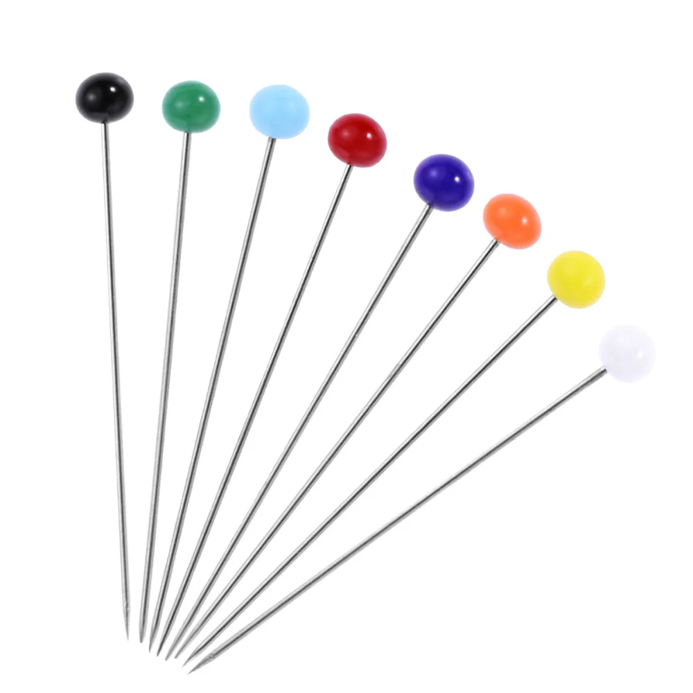 

100pcs Glass Head Multicolor Sewing Pin for DIY Sewing Crafts (4mm Head + 34mm Pin)