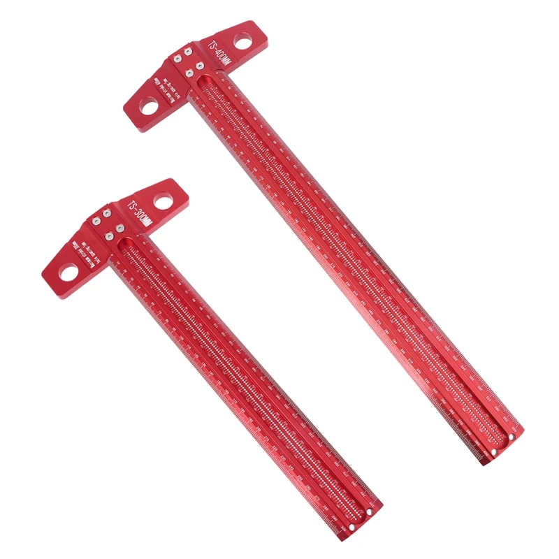 

Precision Marking T-Ruler Aluminum Alloy Woodworking Scribe Marking Gauge Deluxe Crossed-out Hole Scribing Ruler Measuring Tools
