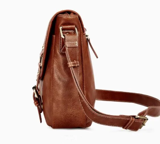 Mens Genuine Leather Business Messenger Bag for Work Travel Crossbody Single-Shoulder Briefcase Handbag | Багаж и сумки