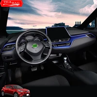 car styling interio dashboard decorative trim console air outlet panel frame for toyota c hr chr c hr 2017 2020 lhd accessories