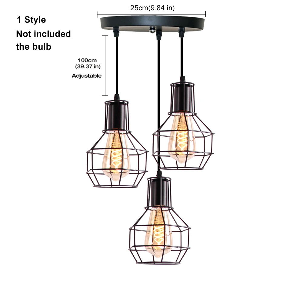 1 NOT inclued bulb Nordic подвесной светильник современный промышленное винтажное железо арт Лофт в стиле минимализма клетка висячая Потолочная люстра подходит для E26 E27 светодиодный лампы - Цвет корпуса: 1 NOT inclued bulb
