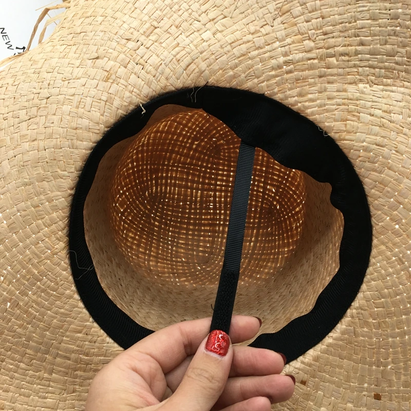The new sun hat burrs thin section lafite grass is prevented bask in large straw hat brim gao tou2 flat hat for a holiday