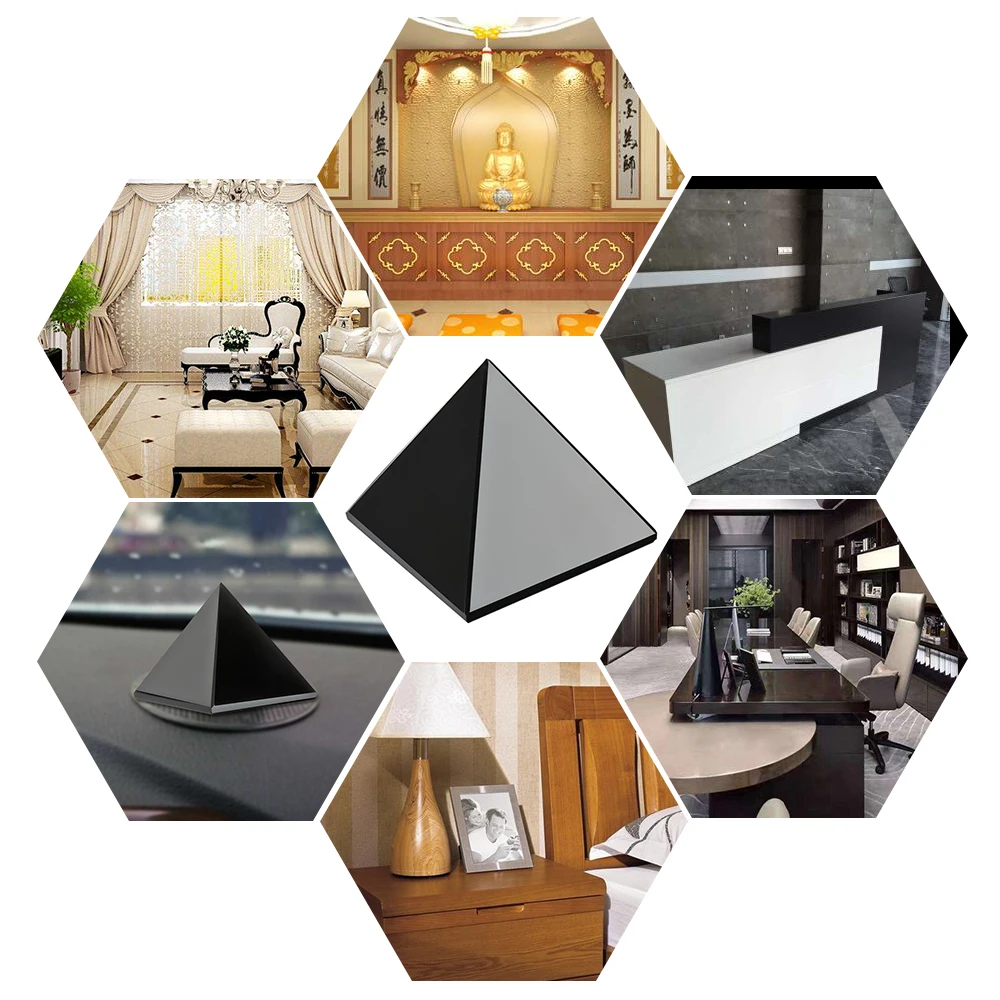 Новый Obsidian Пирамида натуральная полированная поверхность Черный Кристалл Рейки