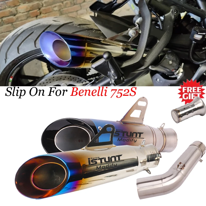 

Slip On For Benelli 752S BJ752GS Motorcycle GP Exhaust Escape Moto 51mm Carbon Fiber Muffler System DB Killer Mid Link Pipe