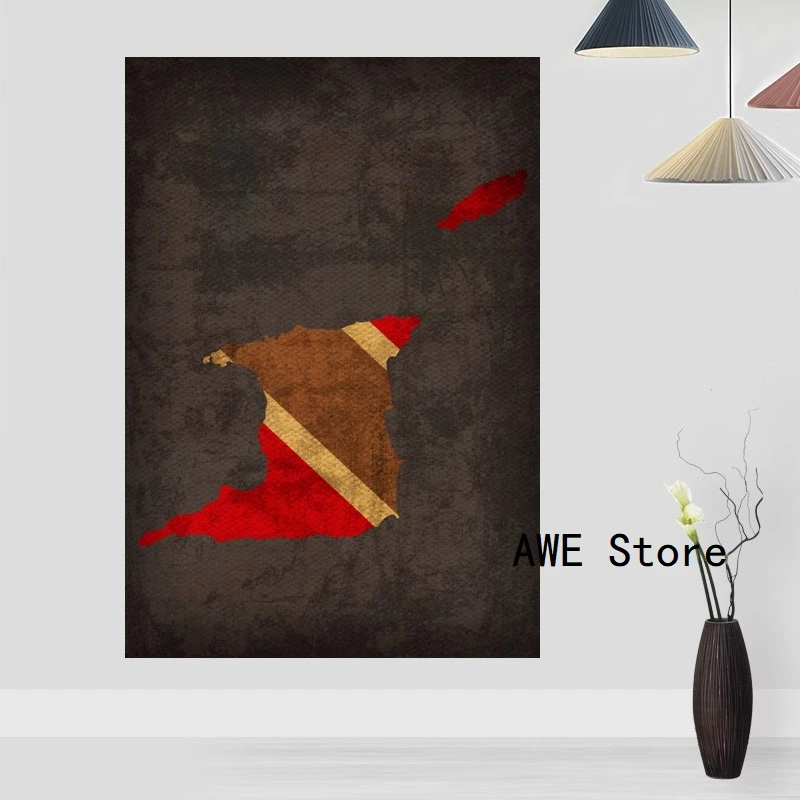 Тринидад и Тобаго плакат карта принты Декор настенное Искусство Картина на