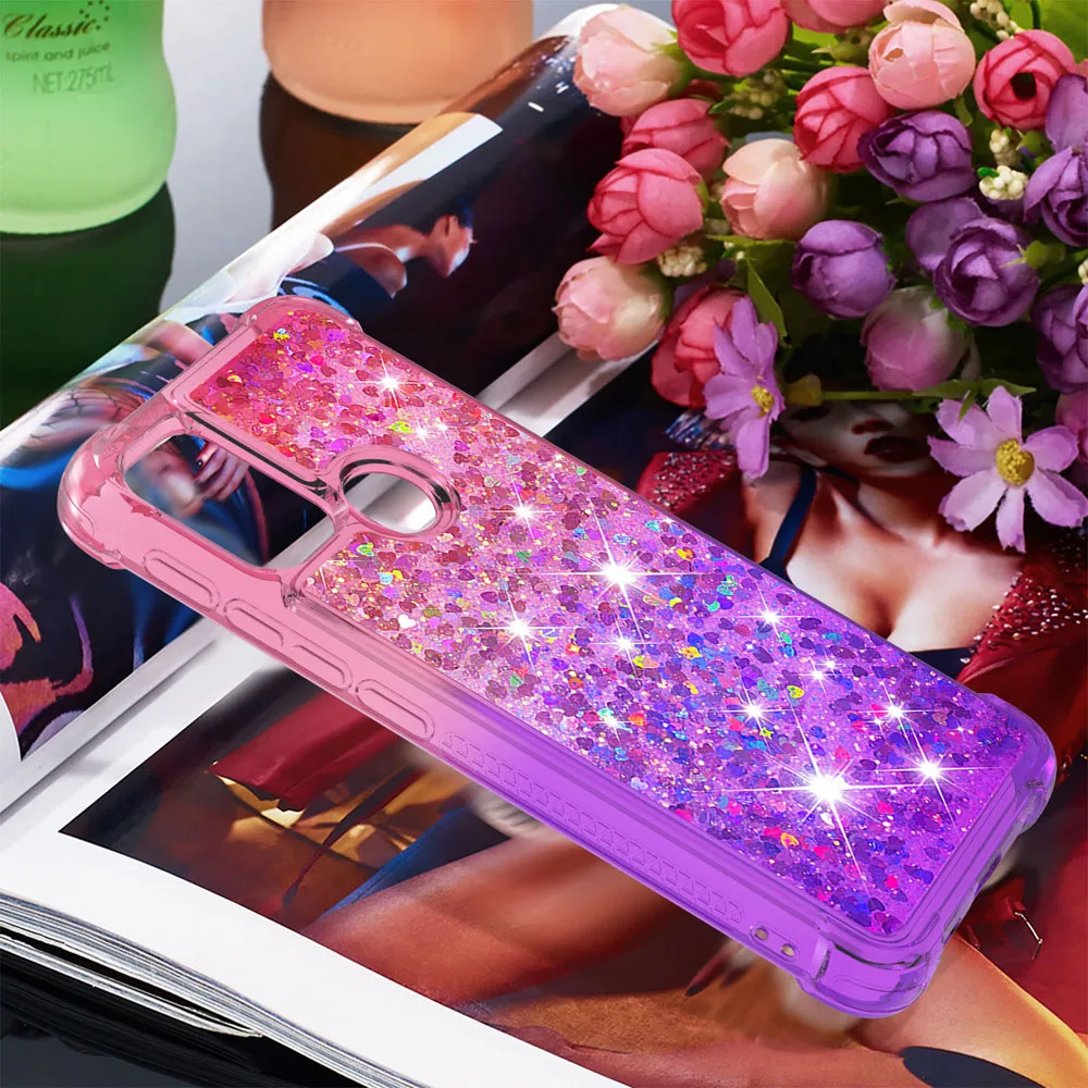 

Multicolor Quicksand Glitter Case For Motorola Moto G20 Cases Shockproof TPU Bumper Protection Cover Moto G 20 Case Funda