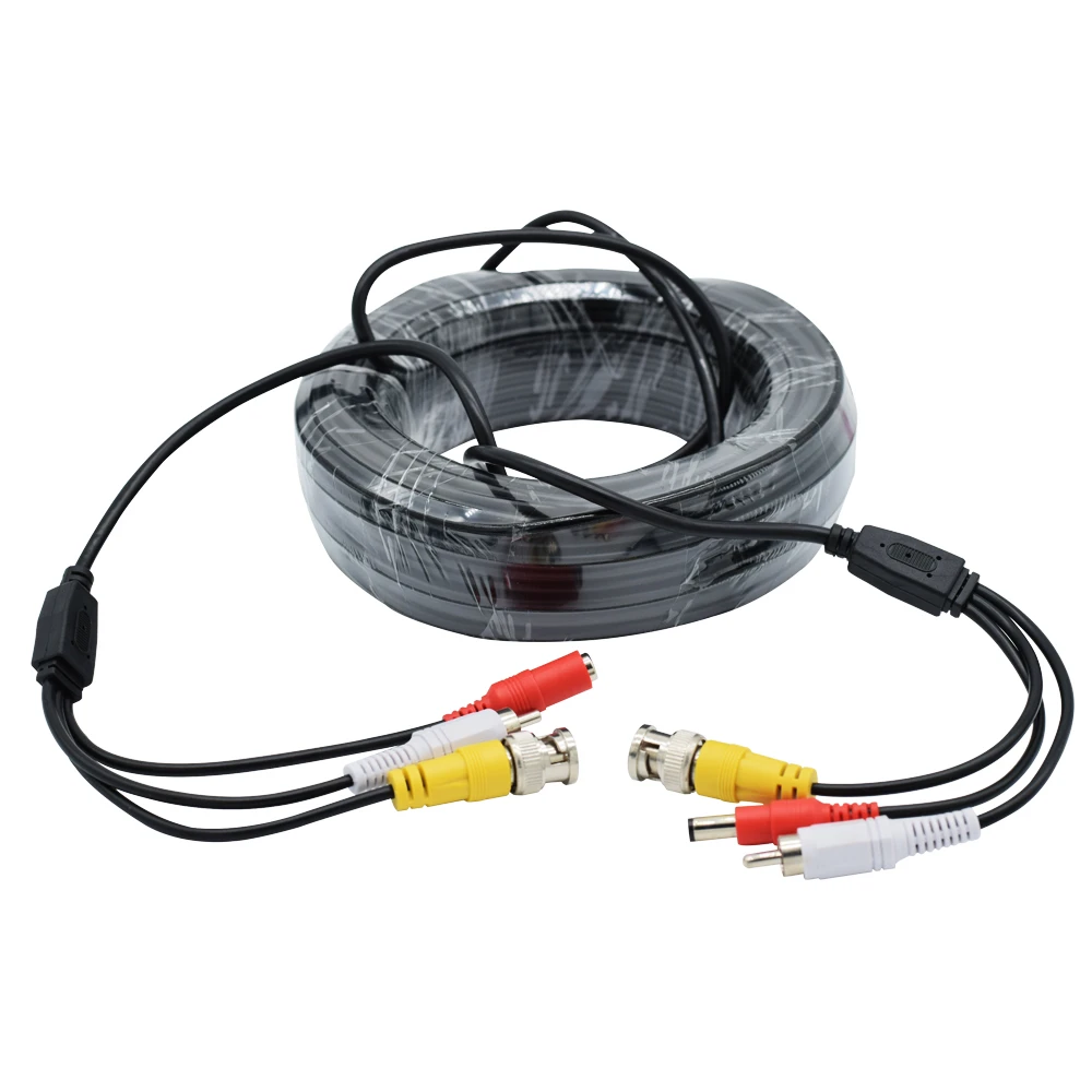 Кабель BNC + RCA DC для AHD камеры видеонаблюдения 3 в 1 кабели вывода сигнала камер