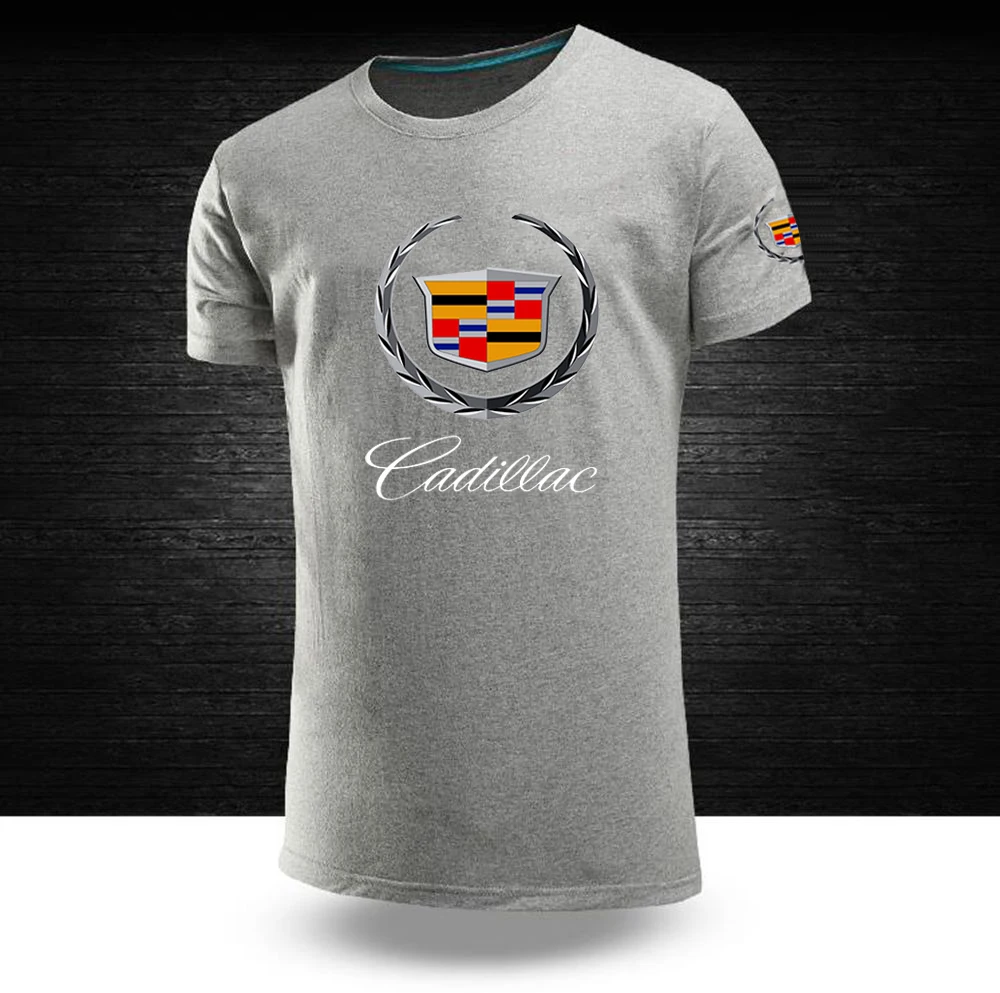 

Cadillac Solid Color Customize Comfortable Tshirts Man's Short Sleeve Unisex Cotton Hip Hop Casual Print