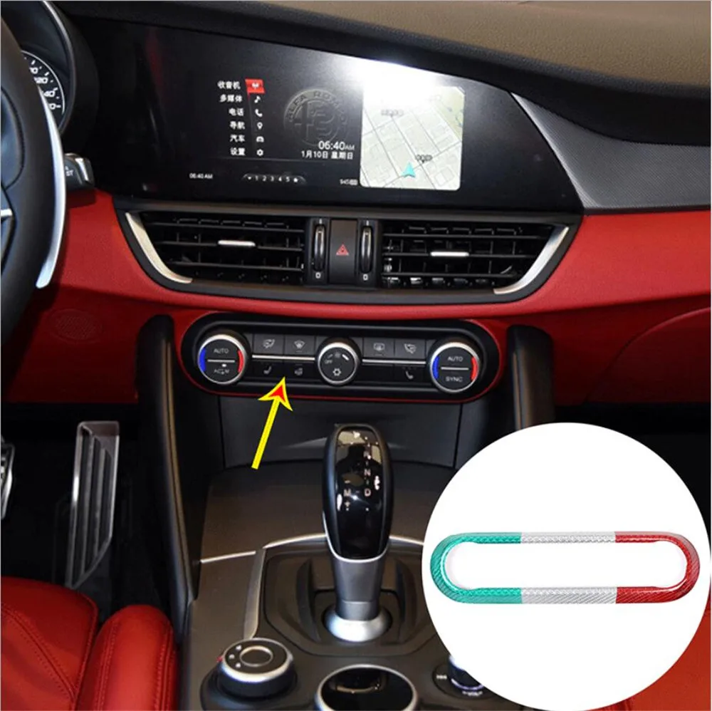 

Air conditioning frame Central Control Volume Switch Button Panel Cover Decorative Trim for Alfa Romeo Giulia Stelvio 2020 -21