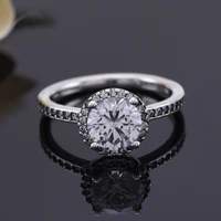 dodofly free shipping real 925 sterling silver ring classic elegant zircon girl rings for womens gift banquet jewelry