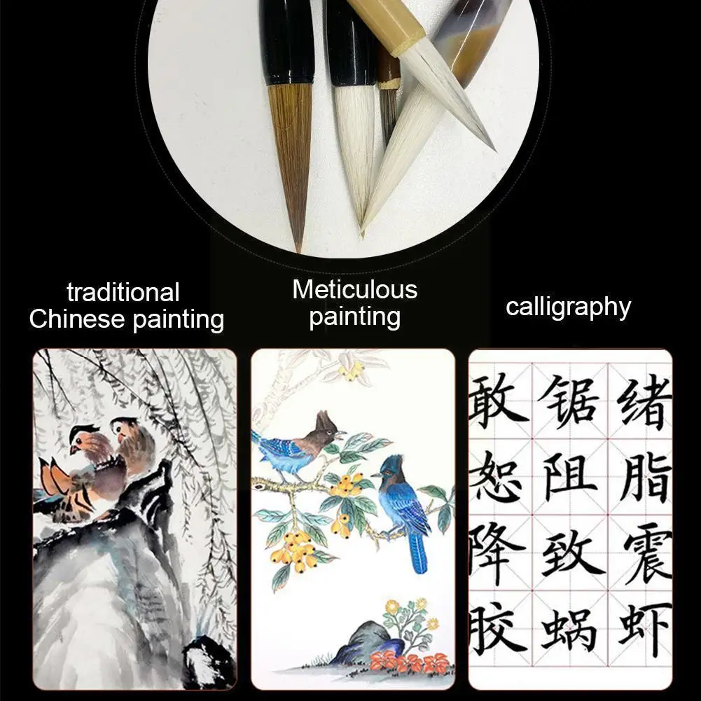 

Набор кистей для китайской каллиграфии W9l5, кисточки из шерсти и волчьей шерсти для студентов, принадлежности для рисования и письма