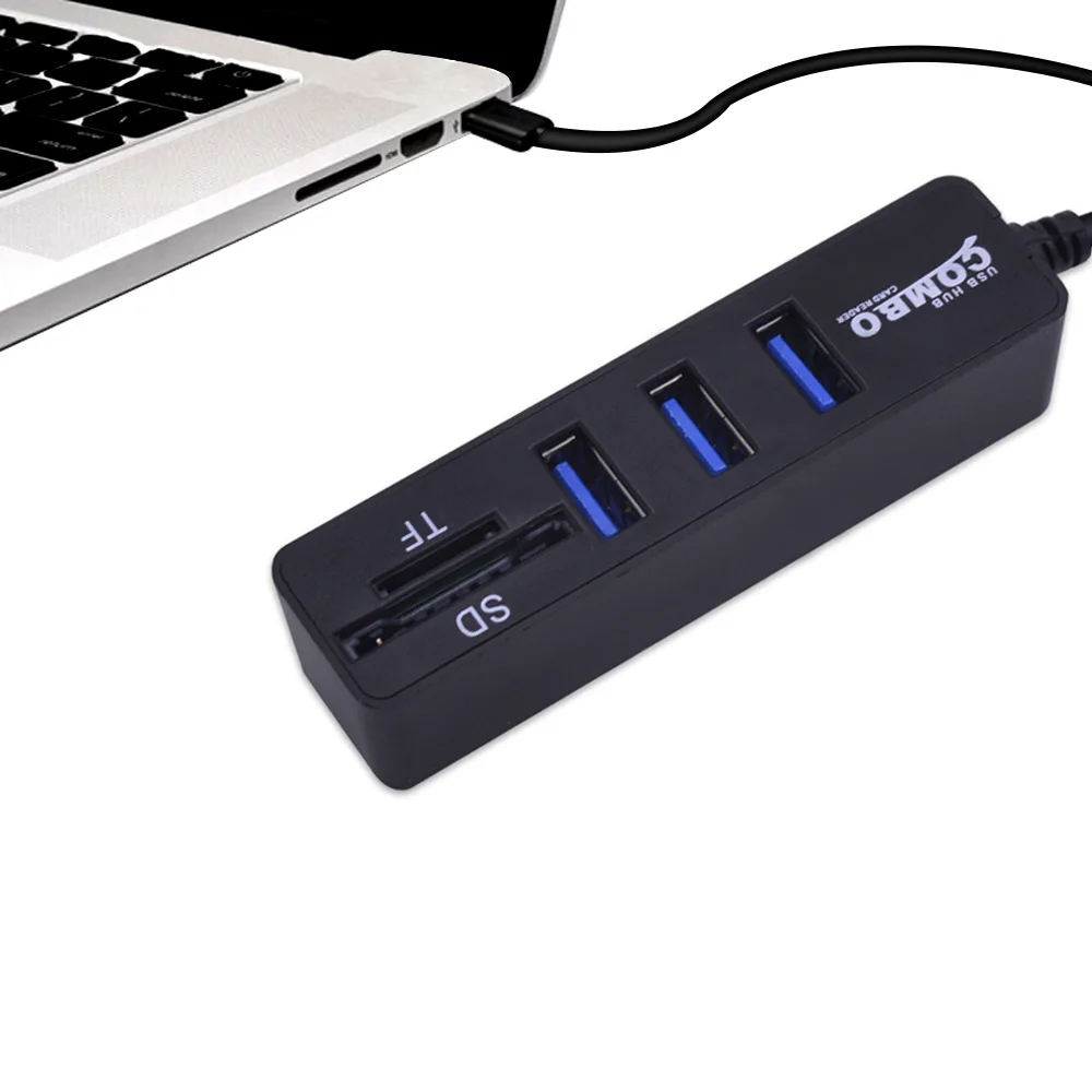 CHIPAL комбинированный мини 2 в 1 3 порта USB 0 концентратор кардридер разветвитель