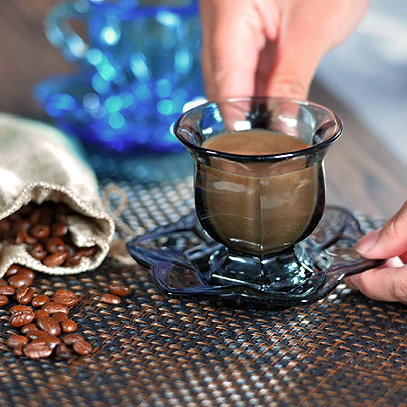 Новая прозрачная чашка для кофе жаростойкая стеклянная костюм с тарелкой|Рюмка| |