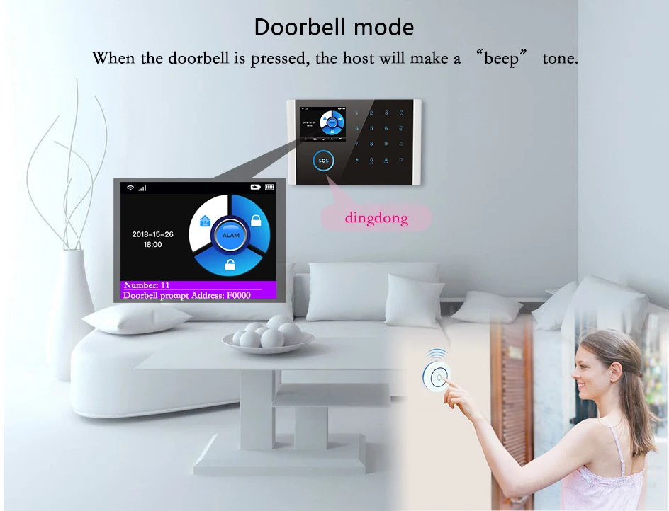 Jeatone Wifi GSM Home Alarm Security System Burglar DIY Kits LCD Display Touch Screen Keyboard APP Control Nine Language | Безопасность