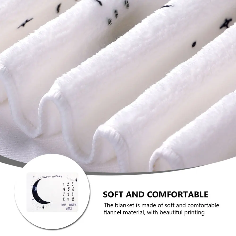 

Baby Monthly Milestone Photo Blanket Flannel Souvenir Blank Baby Shower Gift