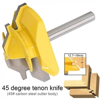 14 shank 45 degree lock miter router bit woodworking tenon milling cutter tool drilling milling for wood carbon steel