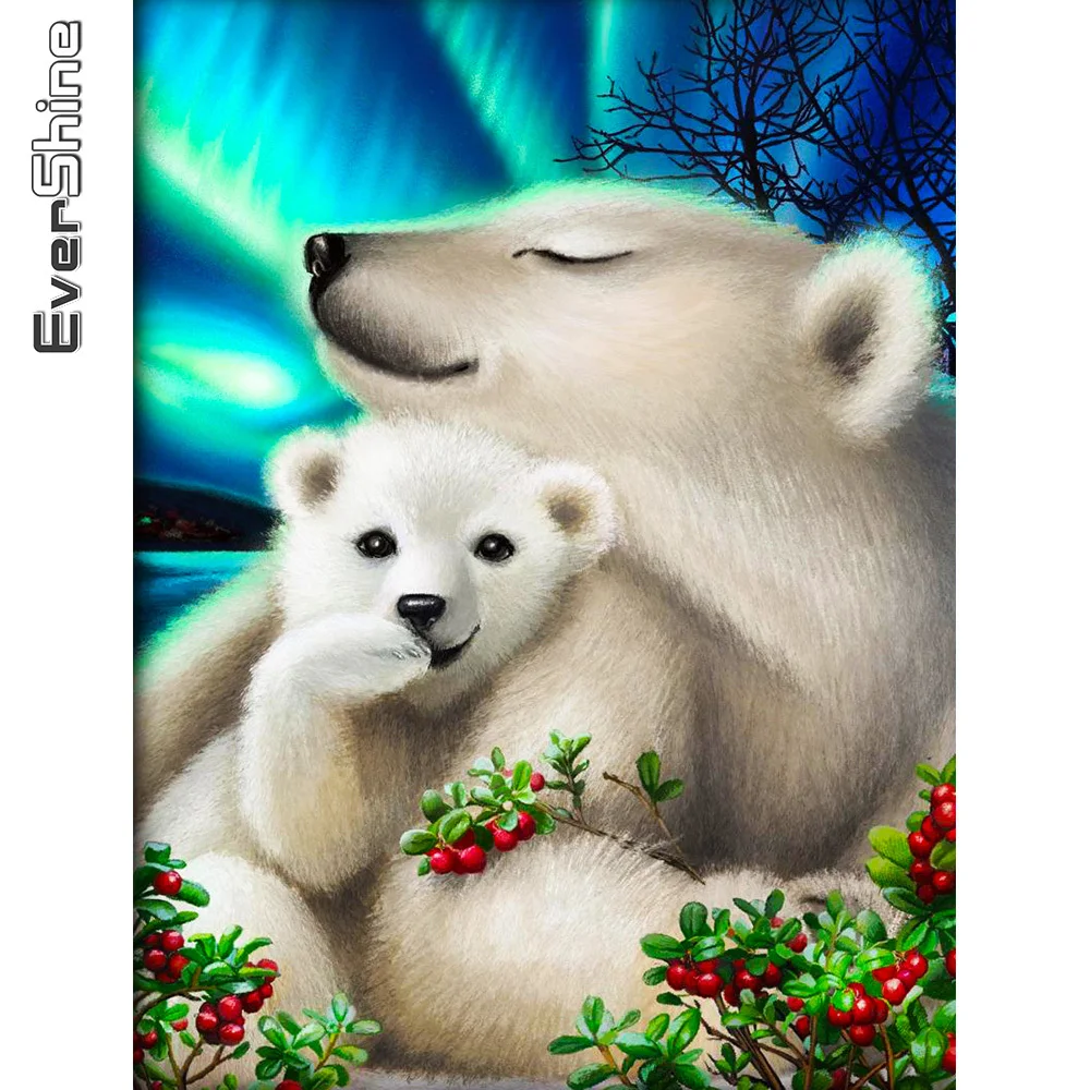 

Набор для алмазной вышивки с изображением медведя, зимний Декор для дома