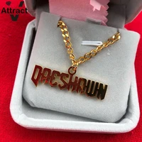 personalized custom name necklace jewelry gold stainless steel pendant necklace for women men nameplate choker wedding gifts