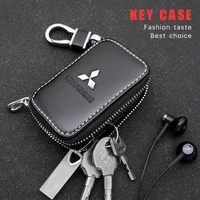 1pcs key wallet car keychain key holder bag case storage cover for mitsubishi evo x rvr mirage grandis ralliart outlander asx