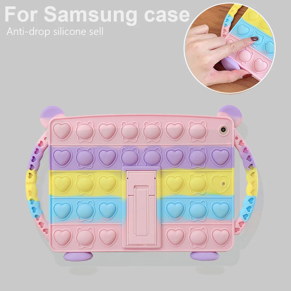 

Kids Push Bubble Silicone Tablet Case For Samsung Galaxy Tab A7 T500 T505 T220 T225 A 8.0 T290 T295 S6 Lite 10.4 P610 SCover