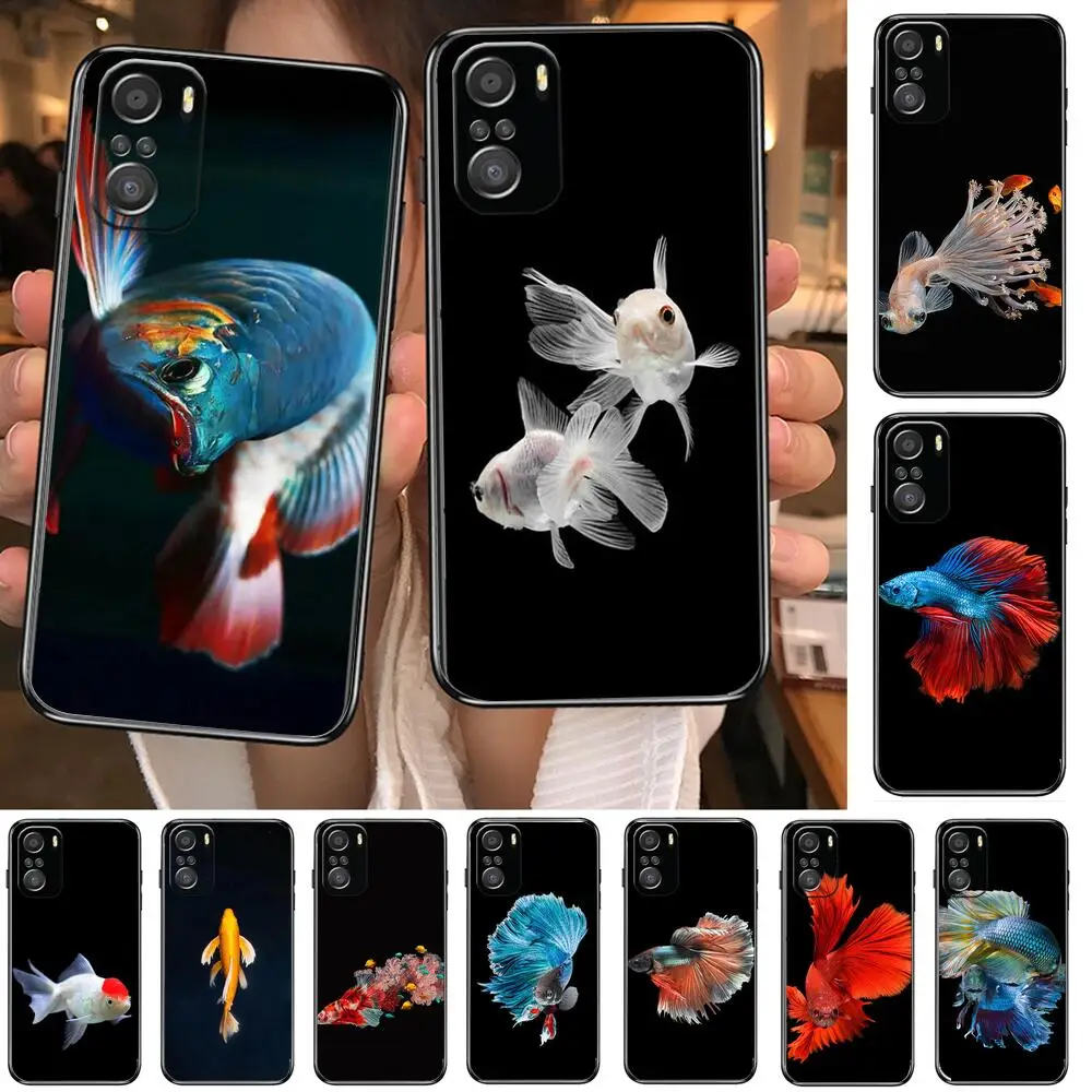 

Koi Carp Fish Phone Case For xiaomi redmi 11 Lite pro Ultra 10 9 8 MIX 4 FOLD 10T Black Cover Silicone Back Prett