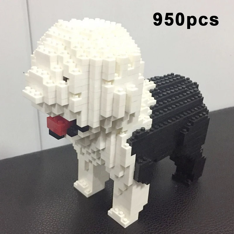 

950+pcs Cute Dog Building Blocks Diamond Micro Small Particles Spelling Toy Pet Dog Block Model Toys for Children Gifts