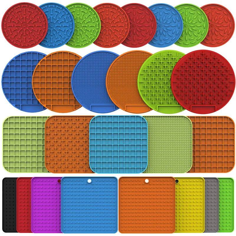 

Silicone Dog Food Mat Slow Food Bowls for Dogs Cats Dog Feeding Lick Pad Anti-slip Puppy Treat Dispensing Slow Feeders